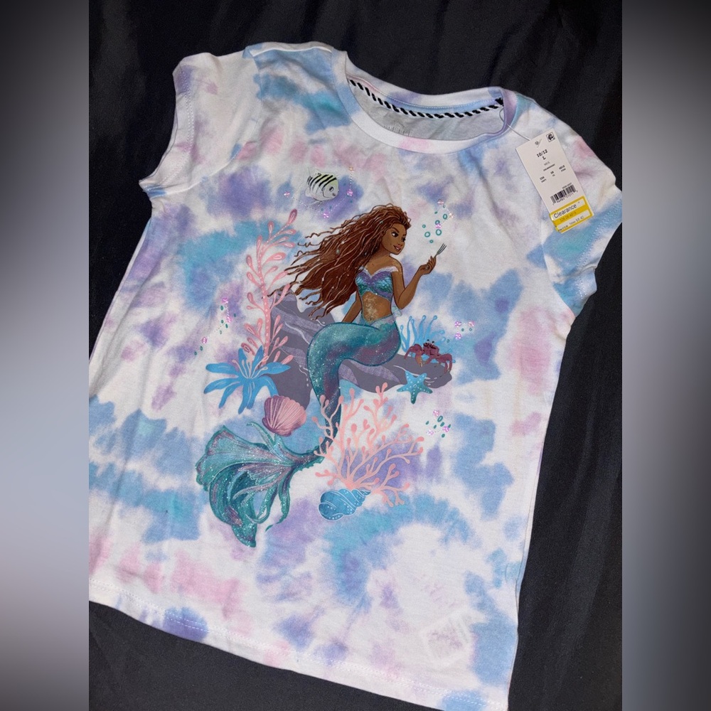 Mermaid Graphic Tie-Dye T-Shirt